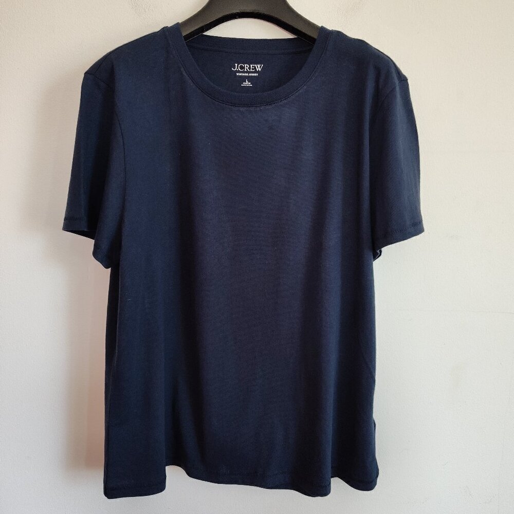 Ladies SZ L J Crew Vintage Navy Classic Jersey